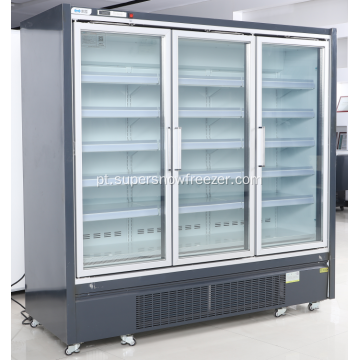 Supermarket na vertical porta de vidro exibir armário de freezer
